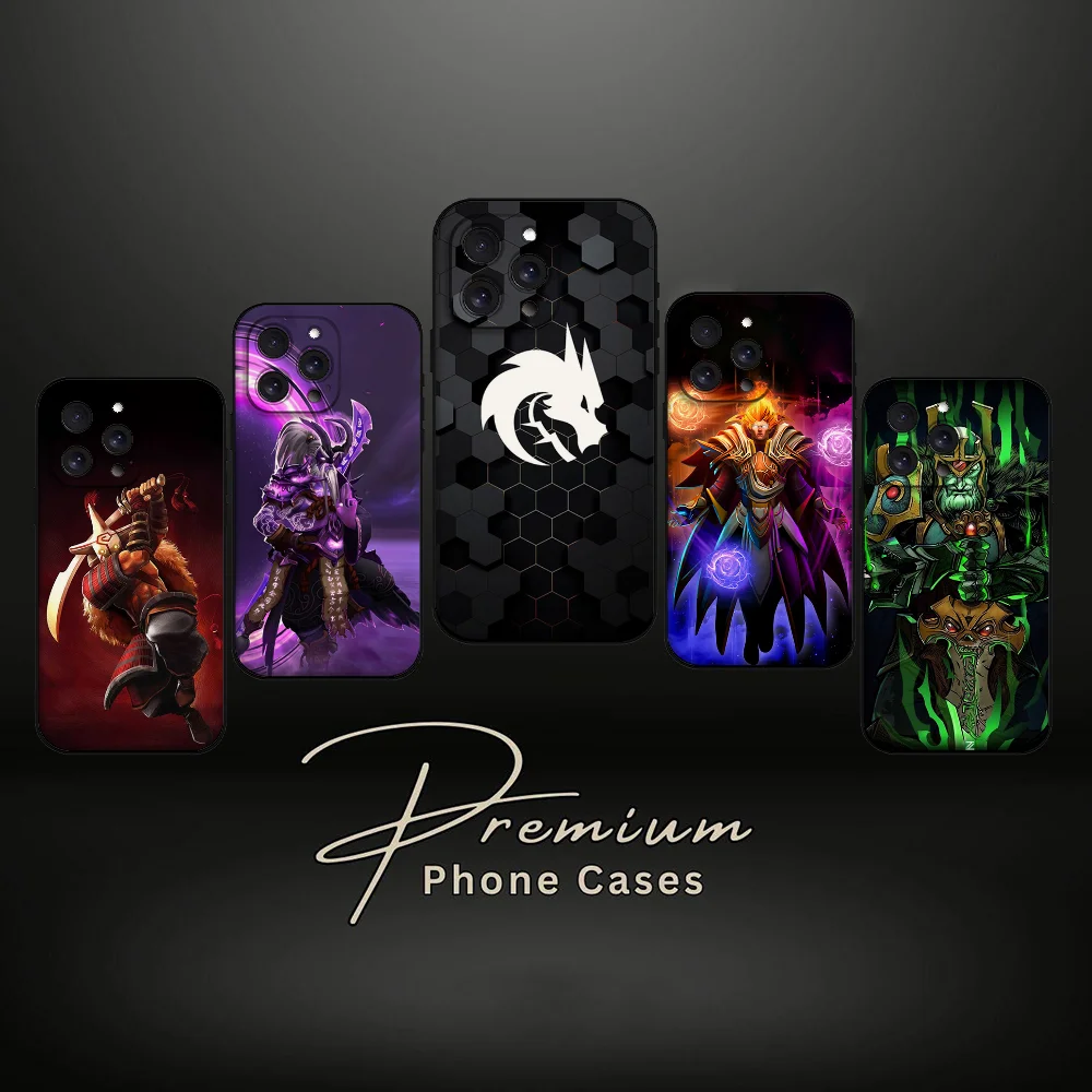 لعبة D-Dota 2 جراب هاتف آيفون 16 15 11 13 14 برو ماكس 7 8 زائد X Xr Xs ماكس 12 جراب غطاء أسود صغير