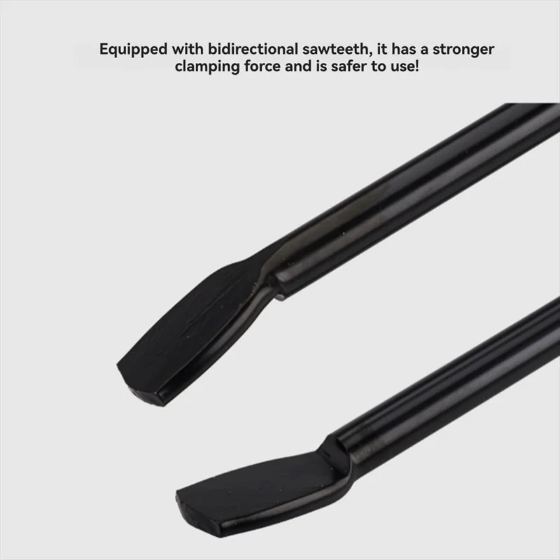 Camping Bonfire BBQ Anti Scalding Charcoal Tongs Portable Carbon Steel Fire-Tongs Firewood Tongs With Leather Sheath-ABJQ