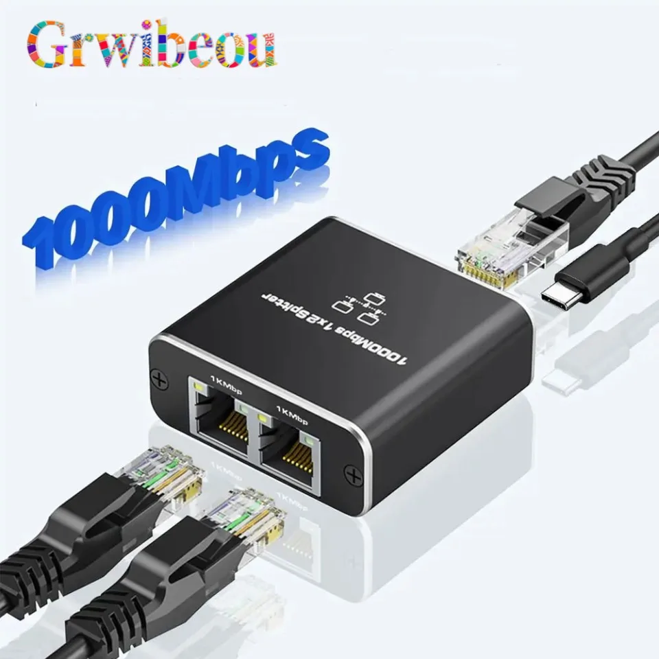 

Разветвитель Gigabit Ethernet для ПК, ноутбука, ТВ-приставки, маршрутизатора, сетевого разветвителя RJ45, 1 в 4,1/дюйма, 3/1 дюйма, 2 100 м, 1000 м, Gigabite Ethernet