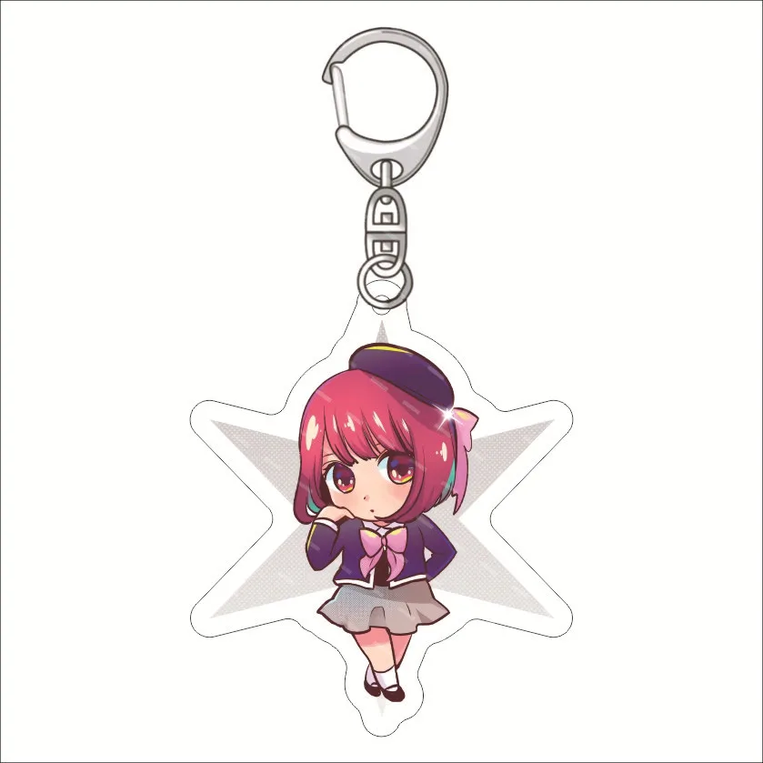 Cute Cartoon Anime OSHI NO KO Figures Hoshino Ai Hoshino Akuamarin Hoshino Rubii Cosplay Acrylic Keychains Fans Christmas Gifts