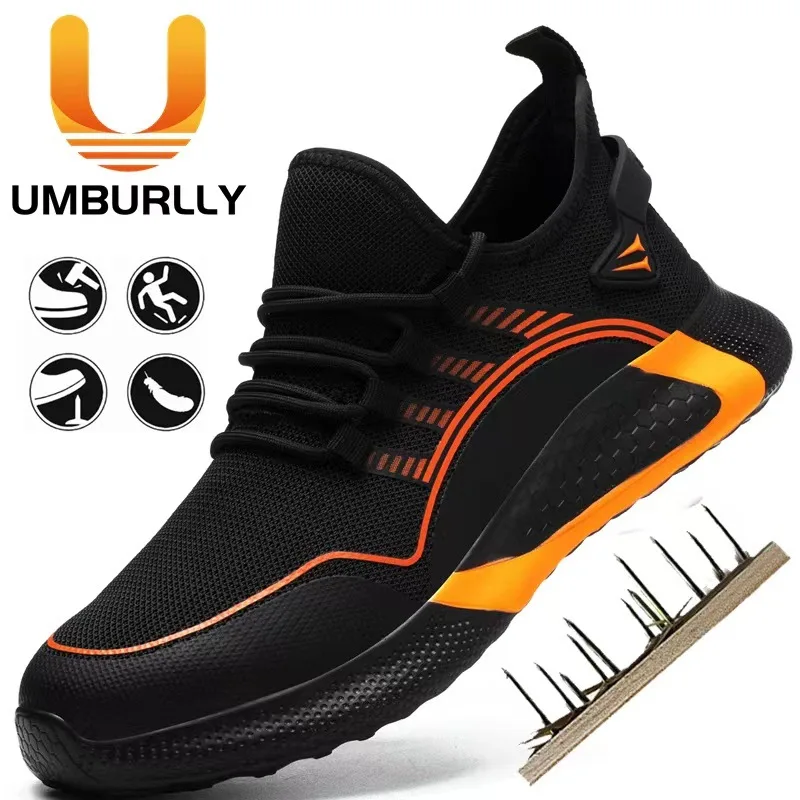 أحذية واقية من الصلب قابلة للتنفس للرجال/النساء، أحذية عمل مريحة مضادة للتحطيم ومضادة للثقب، أحذية أمان صناعية