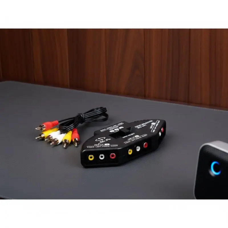 3 In 1 Out Audio/Video Splitter With AV Cable Selector For DVD/VCD/VCR Converter