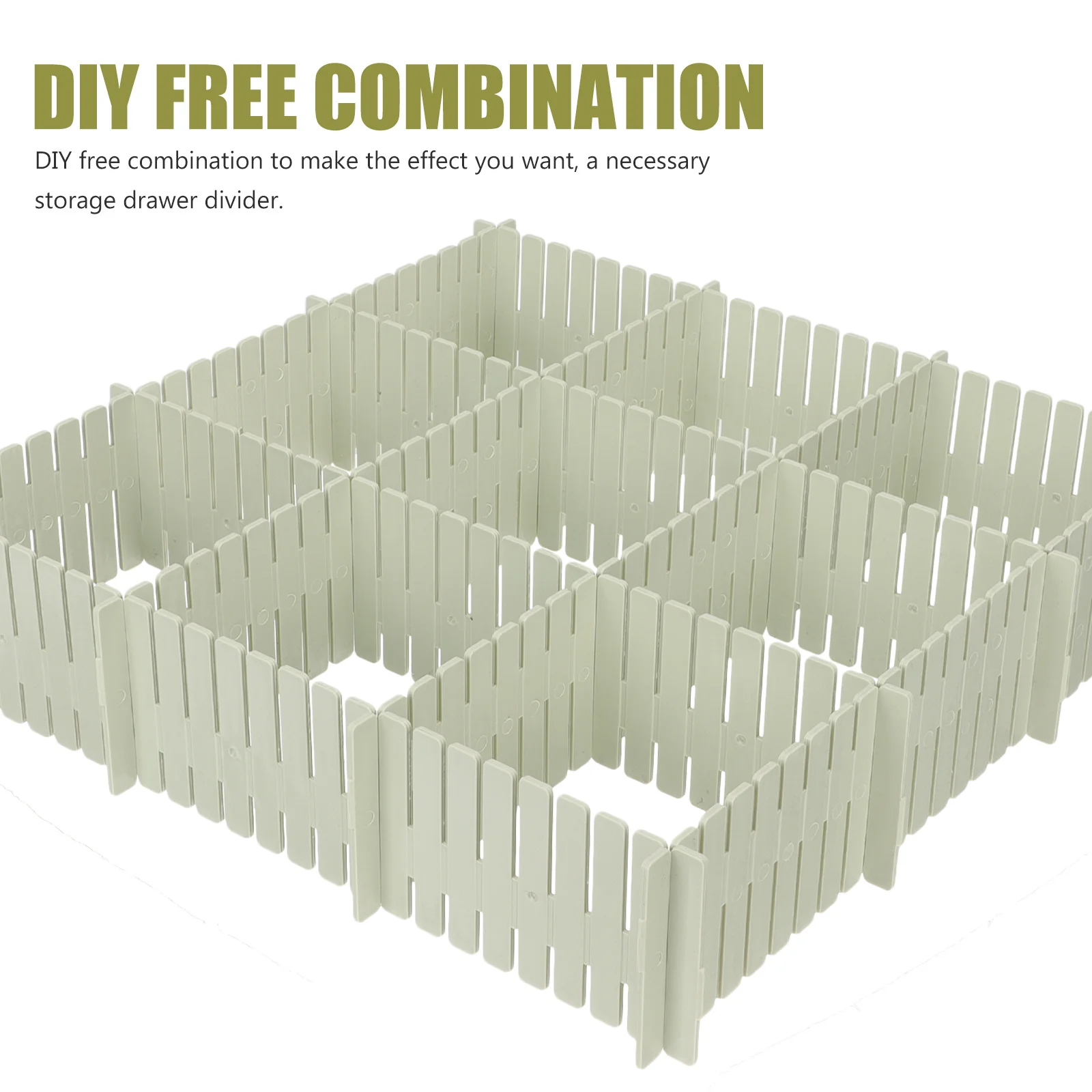 

16Pcs Plastic Drawer Dividers Adjustable Free Combination DIY Organizer Separator Space Saving Storage Partition Board for Home