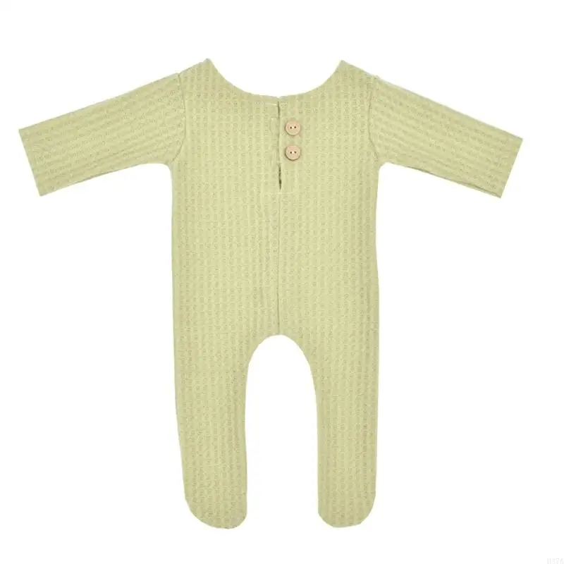 H37A 0-3 Month Baby Photo Props Soft Knit Sumpsuit para sesiones fotos fotos recién nacidas