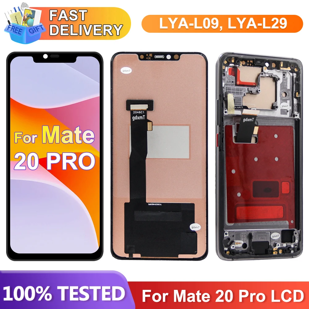 Pantalla táctil AAA + para Huawei Mate 20 Pro Lcd ORIG con marco digitalizador para Huawei Mate 20Pro reemplazo de pantalla