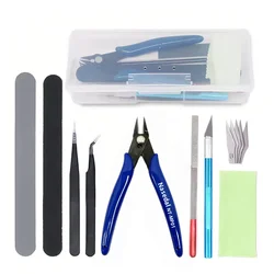 9pcs Model Basic Tools for Gundam Craft DIY Model Car Hobby Building Repairing Assembly Tool Beginner Handmade Scissors Tweezers