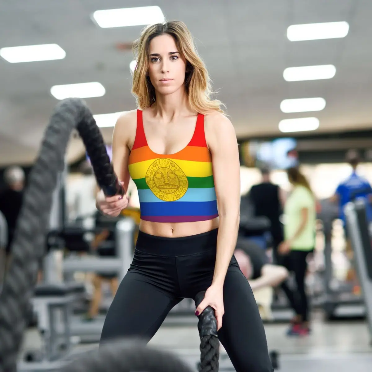 Yoga Vest Women Gym Sports Crop Tops Flag Of    Cusco Streetwear Workout Breathable Tank Top Female