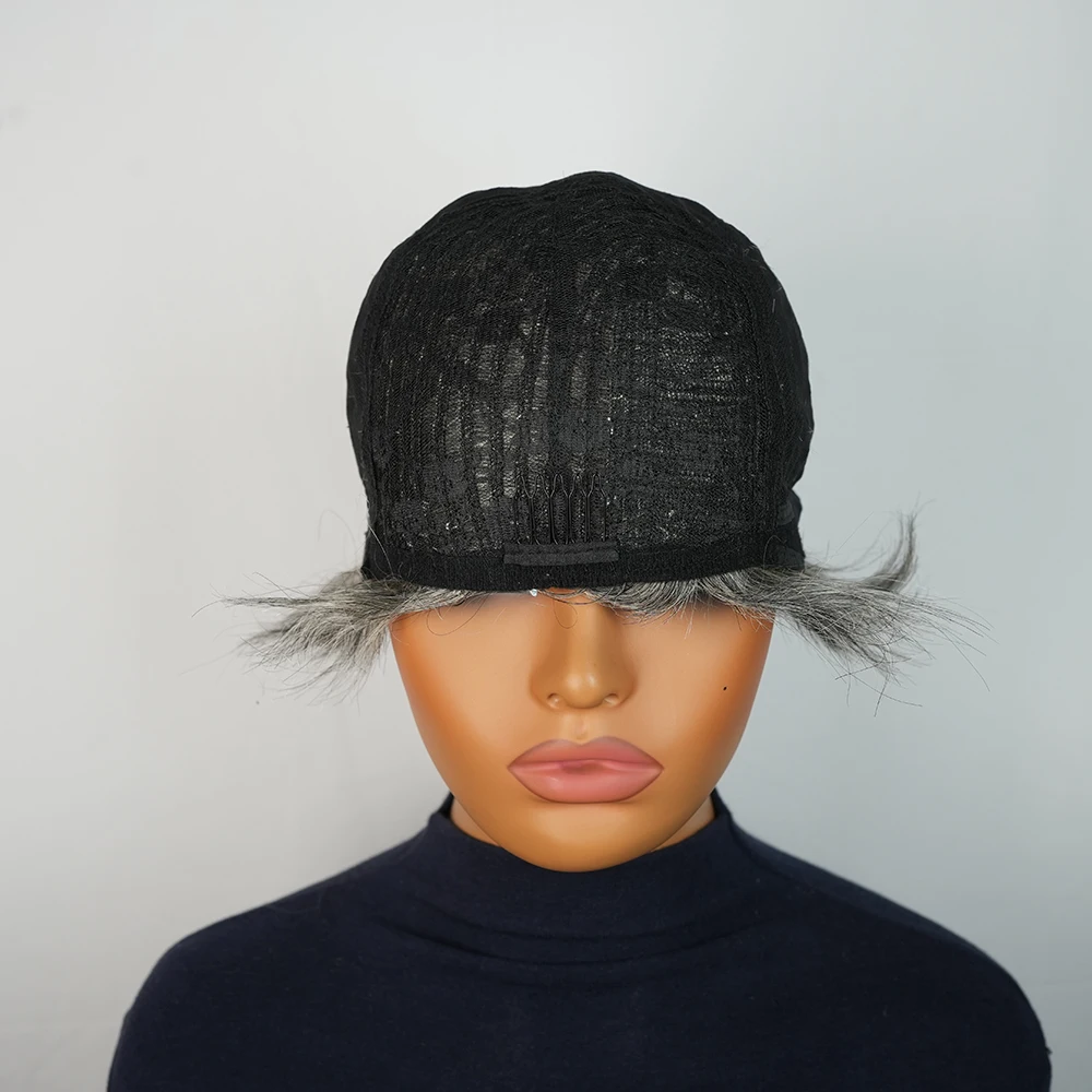 Серый Finger Wave Curly Short Pixie Cut Парик Бразильские человеческие волосы Парики для женщин Полный машинный короткий вьющийся парик из 100% человеческих волос