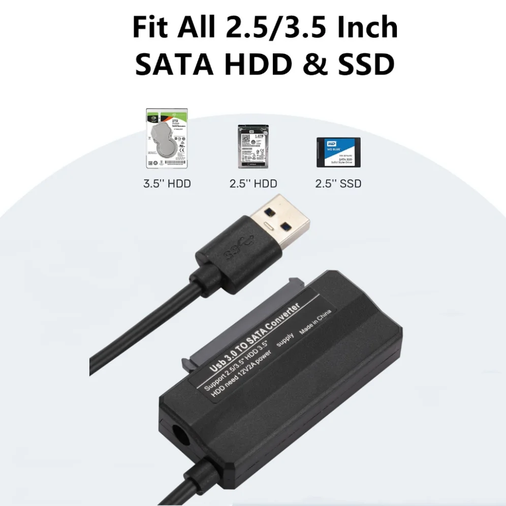 USB SATA III Cable Sata To USB 3.0 Adapter ความเร็วสูง5Gbps ข้อมูลสายเคเบิลสำหรับ2.5/ภายนอก3.5นิ้วฮาร์ดดิสก์ SSD
