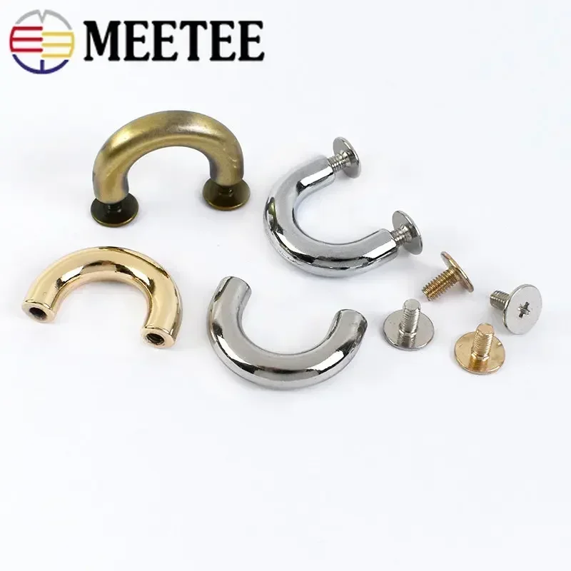 4/10/20Pcs 7/9/12/14mm U Shape Arch Bridge Buckles Metal Clip Screw Bag Chain Connector Handles Hanger Clasp DIY Leather Crafts