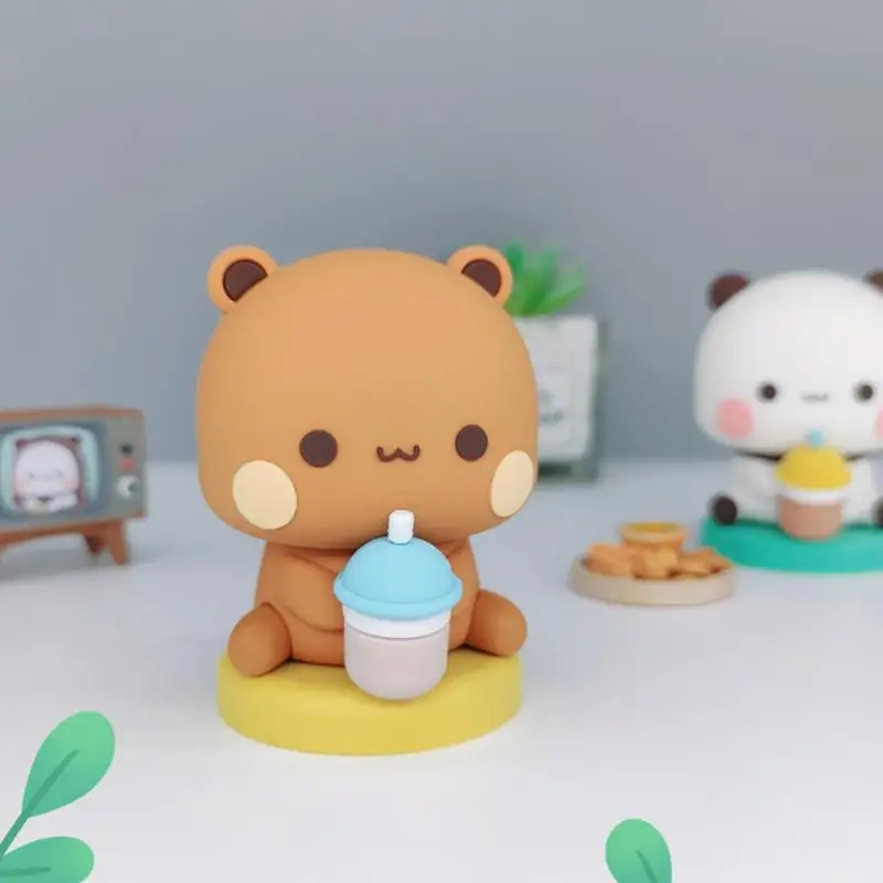 Bear Miniature Figurines Anime Figure Mini Bear Toy Comic Collectible Cute Trendy Ornaments Garden Miniature Cake Toppers