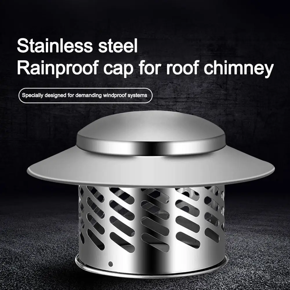 80/110/160/200mm Rain Cover Exterior Vent Stainles Steel Rainproof Wall Fresh Air Outlet Windproof Breathable