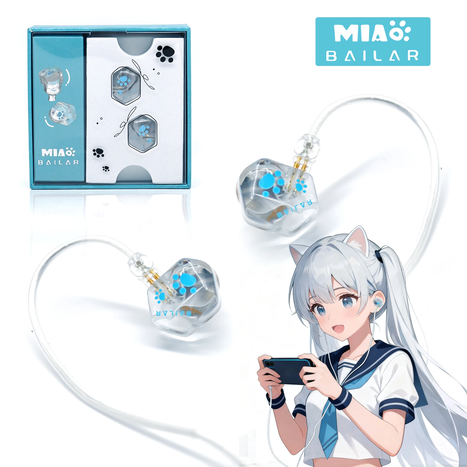 MiaoMiao سماعة الألعاب سماعات أذن سلكية HIFI Music IEM سماعات داخل الأذن نوع C 3.5 ملم مع كابل قابل للفصل وإلغاء الضوضاء #1