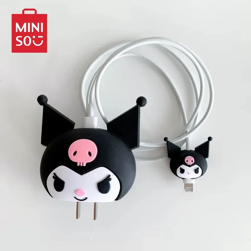 Sanrio Charger Cable Protector Case Kuromi Melody Cinnamoroll Miniso Cartoon IPhone Data Line Head USB Protection Cover 18W 20W