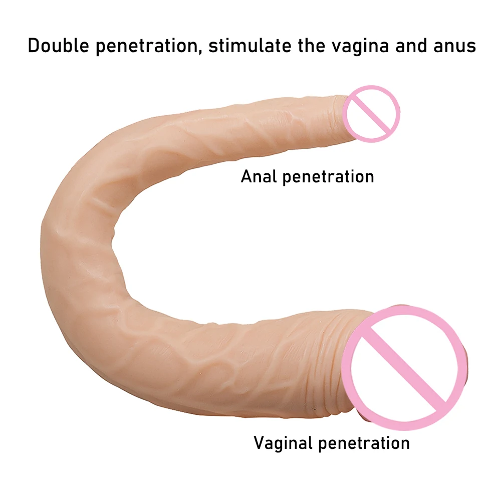 14.17 Inch Super Long Double Dildos Huge Double Glans Penis Soft Phallus Double Penetration Vagina and Anus Sex Toys for Women