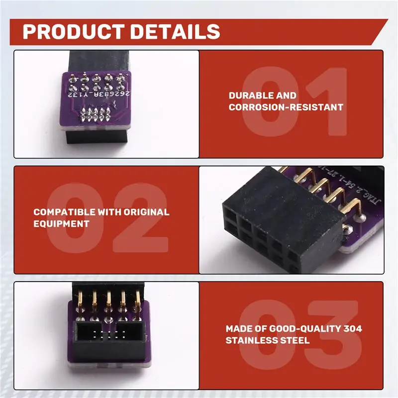 LXYB18B JTAG Adapter Board 10Pin 2.54-1.27Mm For Jlink Female Type