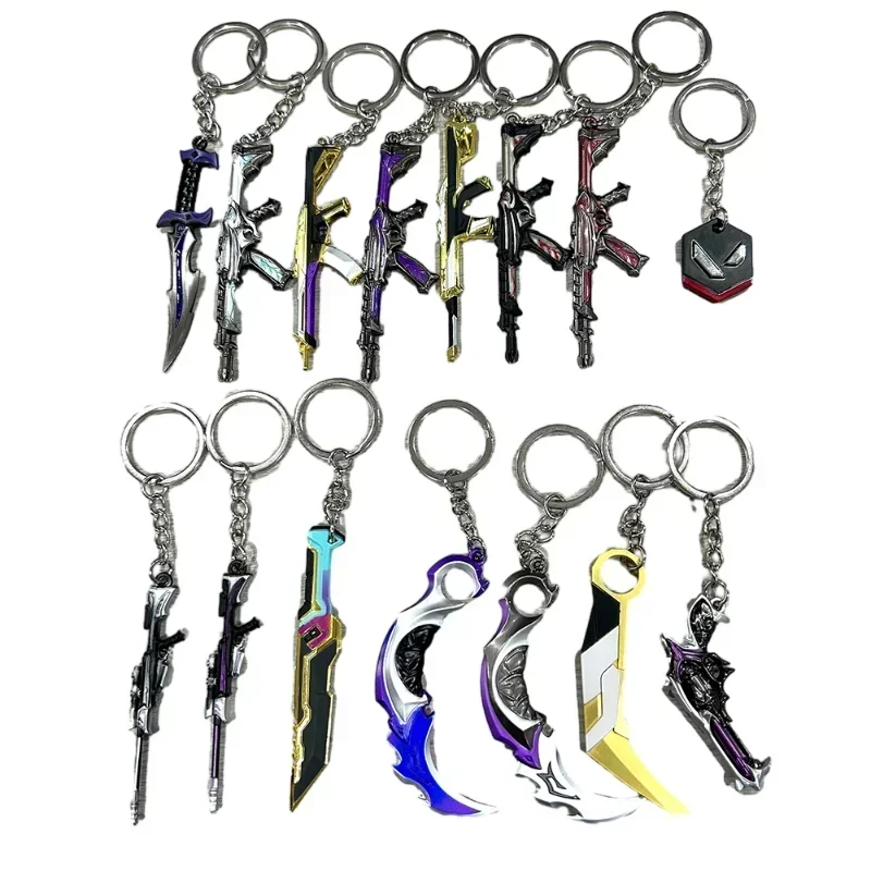 Valorant Weapon Keychain Reaver Karambit Vandal Prime Champions Skins Samurai Sword Pocketknife Weapon Model Gifts Toys for Boys