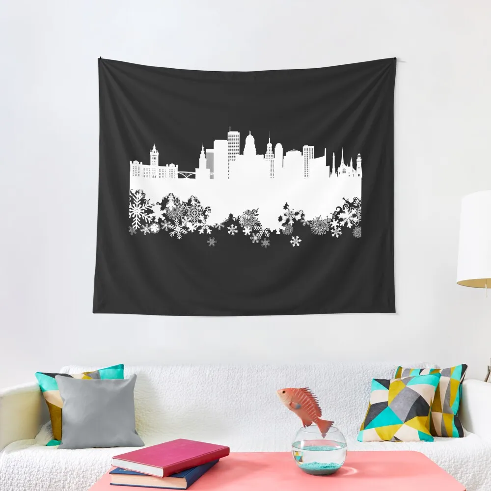 

Buffalo NY Skyline Snow Winter Tapestry Room Decorating Aesthetic Wall Coverings Room Decorations Aesthetics Tapestry