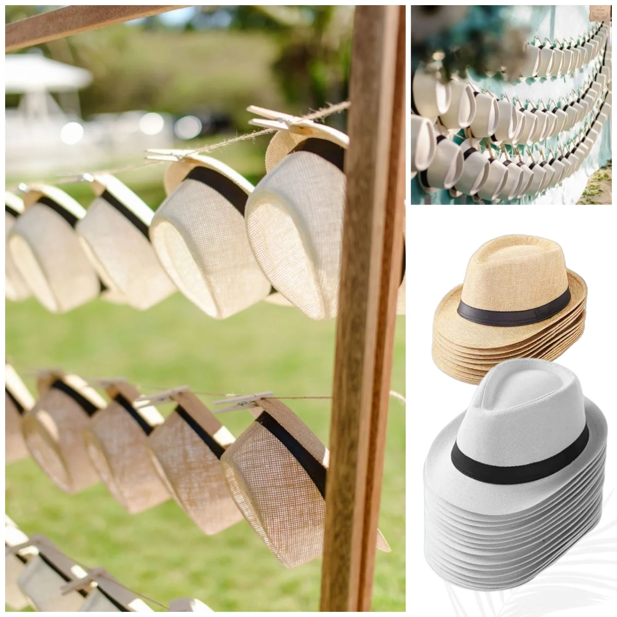 30 Pack Vintage Party Hats Fedora Panama 58cm for Adult Celebrations S2e678a52c456478fa58339ee4dcb5  main image 3