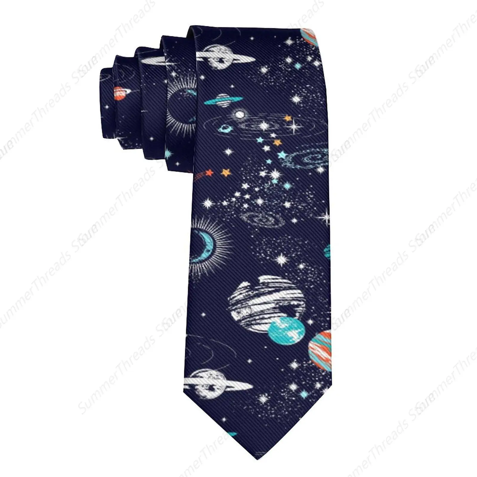 Space Galaxy Zodiac Star Planet Constellation Ties Novelty Holiday Season Party Neckties Christmas Festival Gift