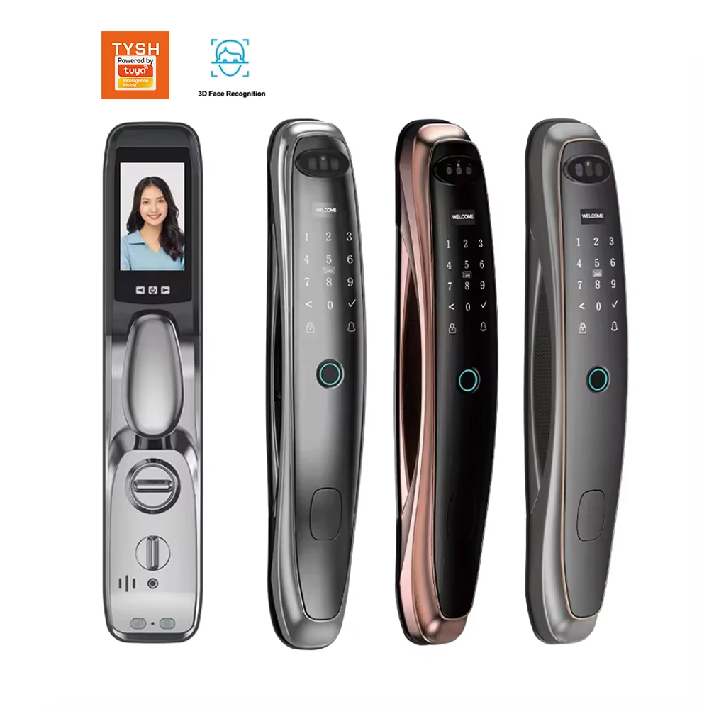 

STLF Smart Lock Fingerprint 3D Face Recognition Multi-functional Tuya WiFi Connected Wood Door Compatible Memory Card Storage