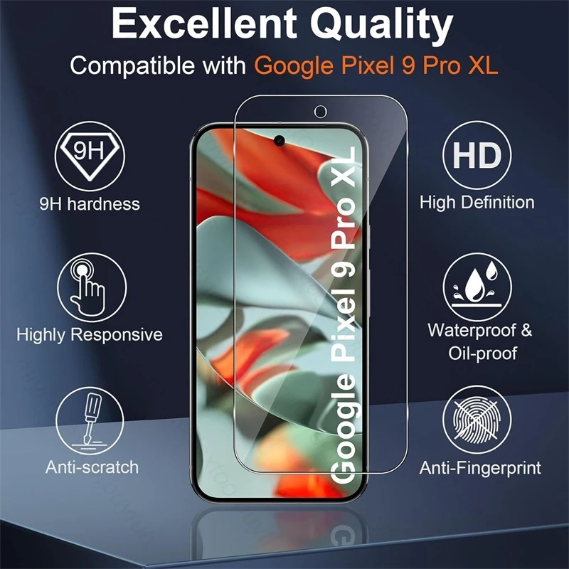 8 In 1 3D Tempered Glass for Google Pixel9 Pixel 9 Pro XL ProXL 5G HD Camera Lens Screen Protector on Pixel9pro Protective Glass