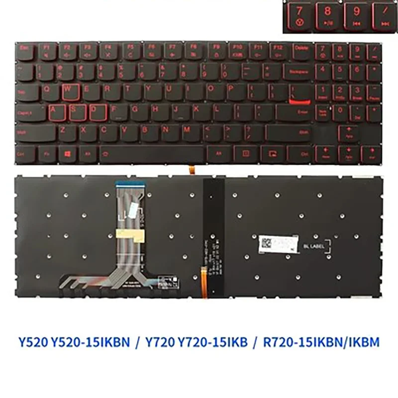 New Keyboard with backlit for LENOVO Y520 Y520-15ikbn Y720 Y720-15IKB R720-15IKBN R720-15IKBM