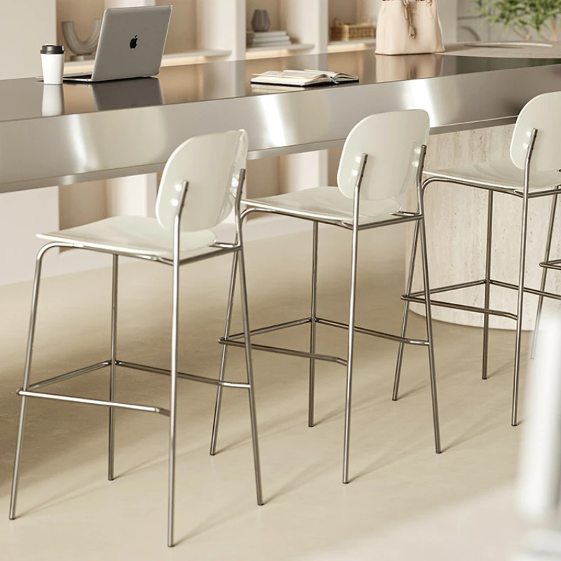 

Metal Modern Manicure Bar Stools Nordic Designer Minimalist Kitchen Counter Stools Reception Backrest Cadeira Furniture XR50BY