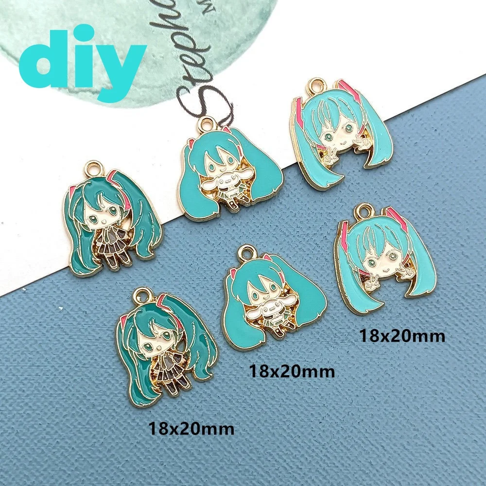 

hatsune miku cute girl anime doll pendant DIY alloy jewelry accessories keychain pendant mobile phone chain accessories