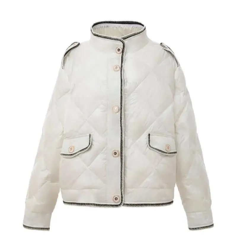 Design Short Parkas Winter Women Clothing Quilted Jacket Cotton-padded Jacket Warm Single-breasted Windproof Outerwear Chic Tops