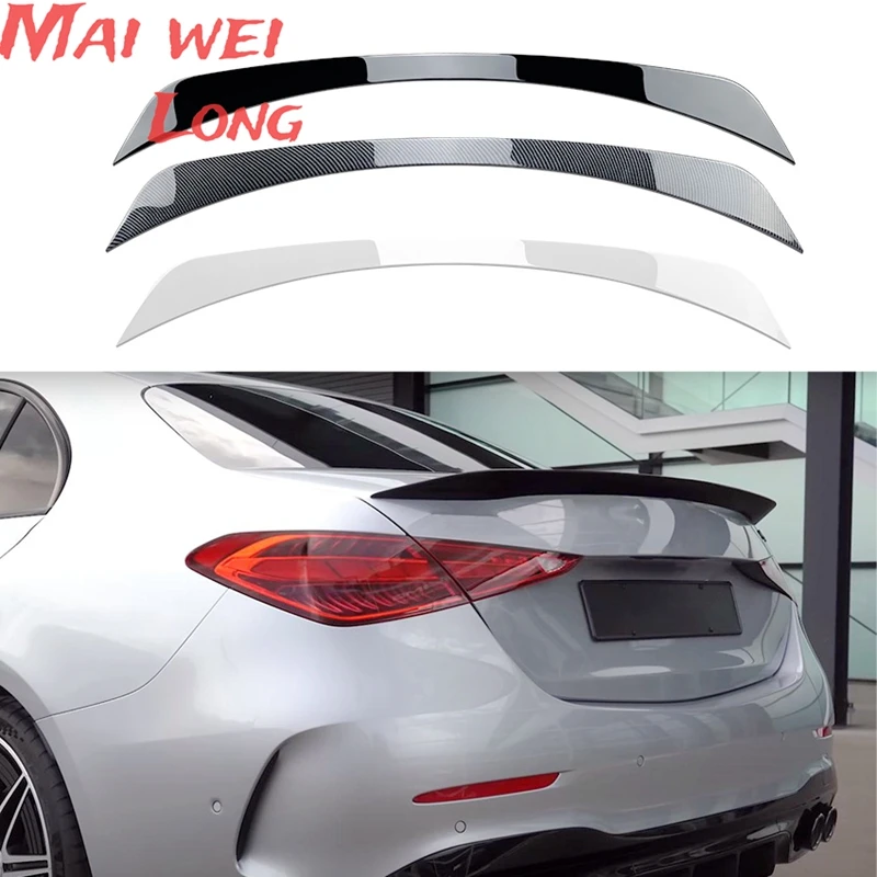 Car Rear Trunk Spoiler Wing Roof For C Class W206 C200 C260 C300 C63 AMG Sedan 4 Doors 2021 2022 2023 White Roof Spoiler Wing