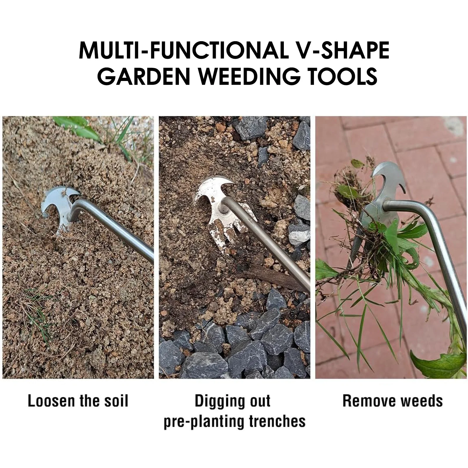 Herramienta extractora de malas hierbas multifuncional con bordes de corte duraderos y resistentes a impactos, adecuada para plantar horticultura