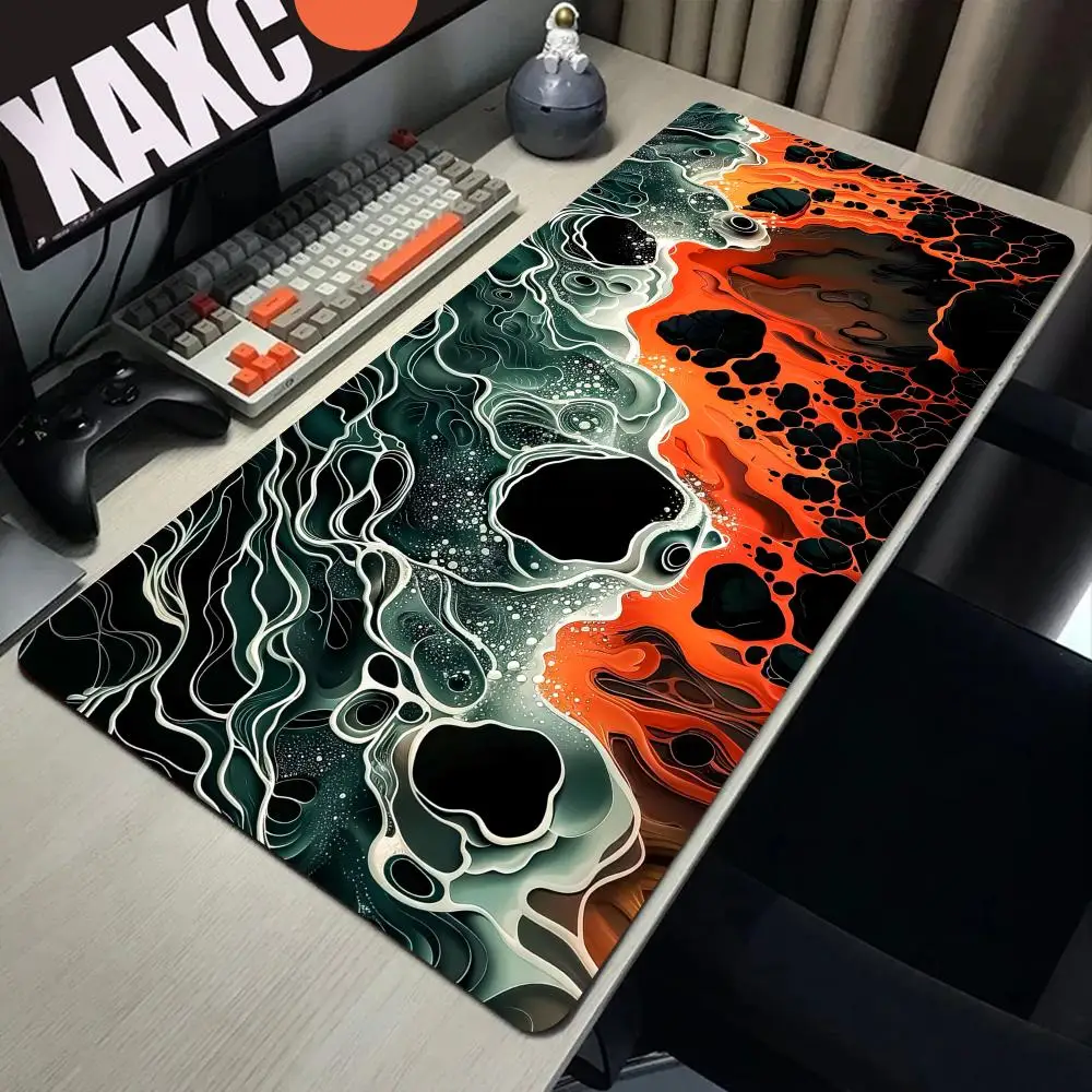 

Креативный оранжевый магнитный узор, силиконовый игровой коврик для мыши с запирающимся краем, большой коврик для клавиатуры, коврик для топографической мыши, противоскользящий настольный коврик