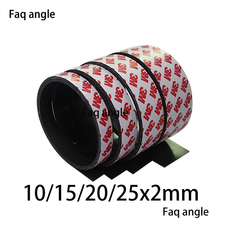 1Meter Imanes De Neodimio DIY Magnets 10/15/20/25x2mm Rubber Magnet Self Adhesive Flexible Magnetic Strip Rubber Magnet Tape