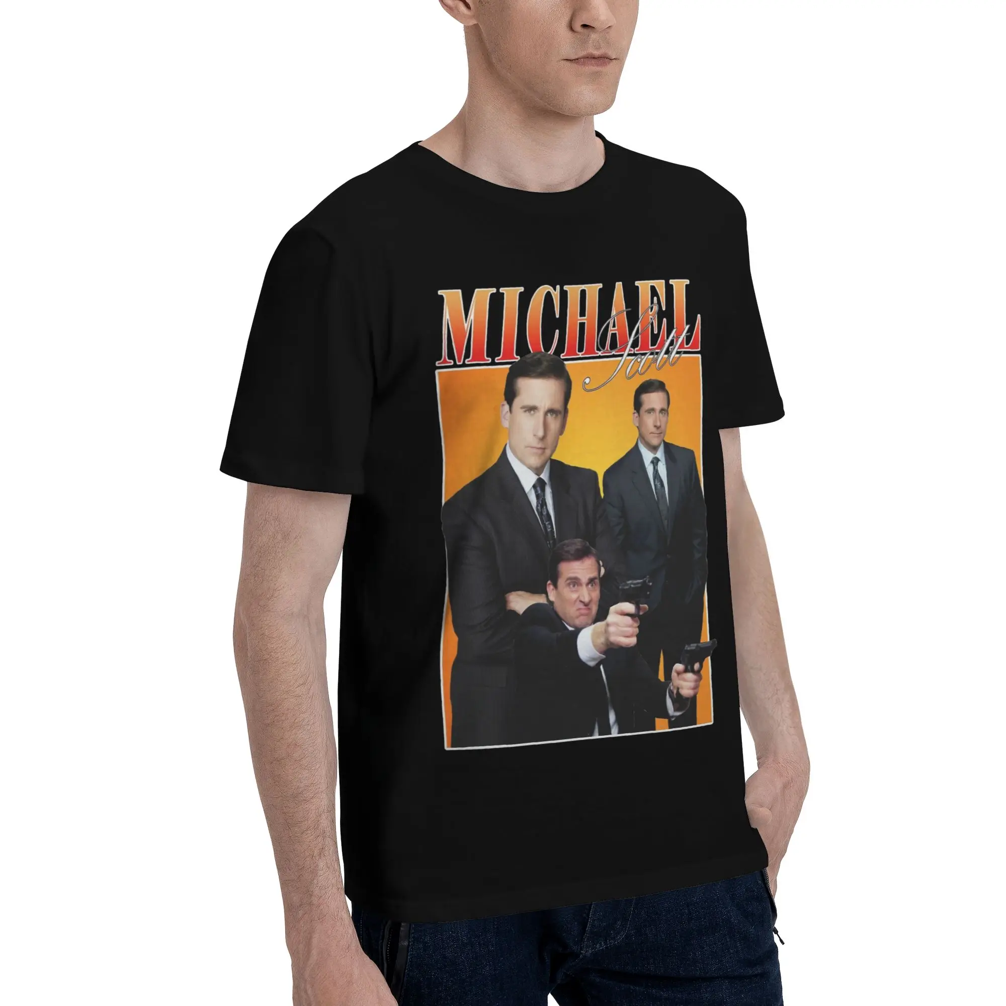Michael Scott Homage The Office Men T Shirt TV Show Hipster Tees Short Sleeve Round Neck T-Shirts 100% Cotton Printed Clothes