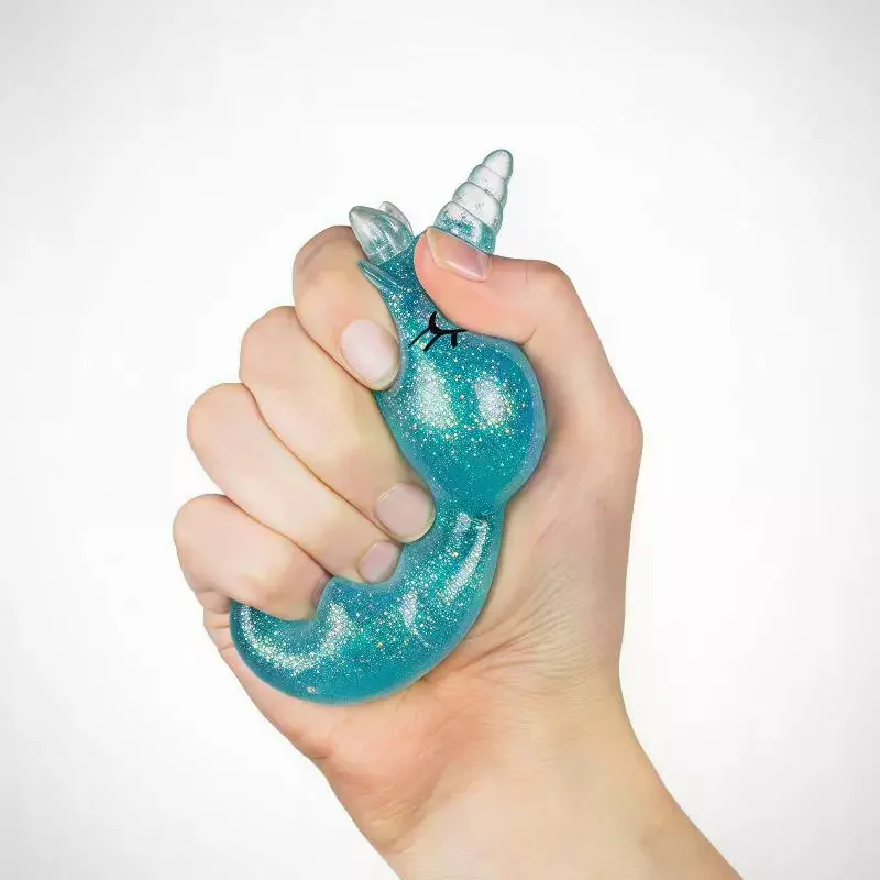Transparent Soft Squeeze Fidget Toy Glitter Stress Relief Decompression Toy Durable Anti-Anxiety Toy for Party Bag Fillers