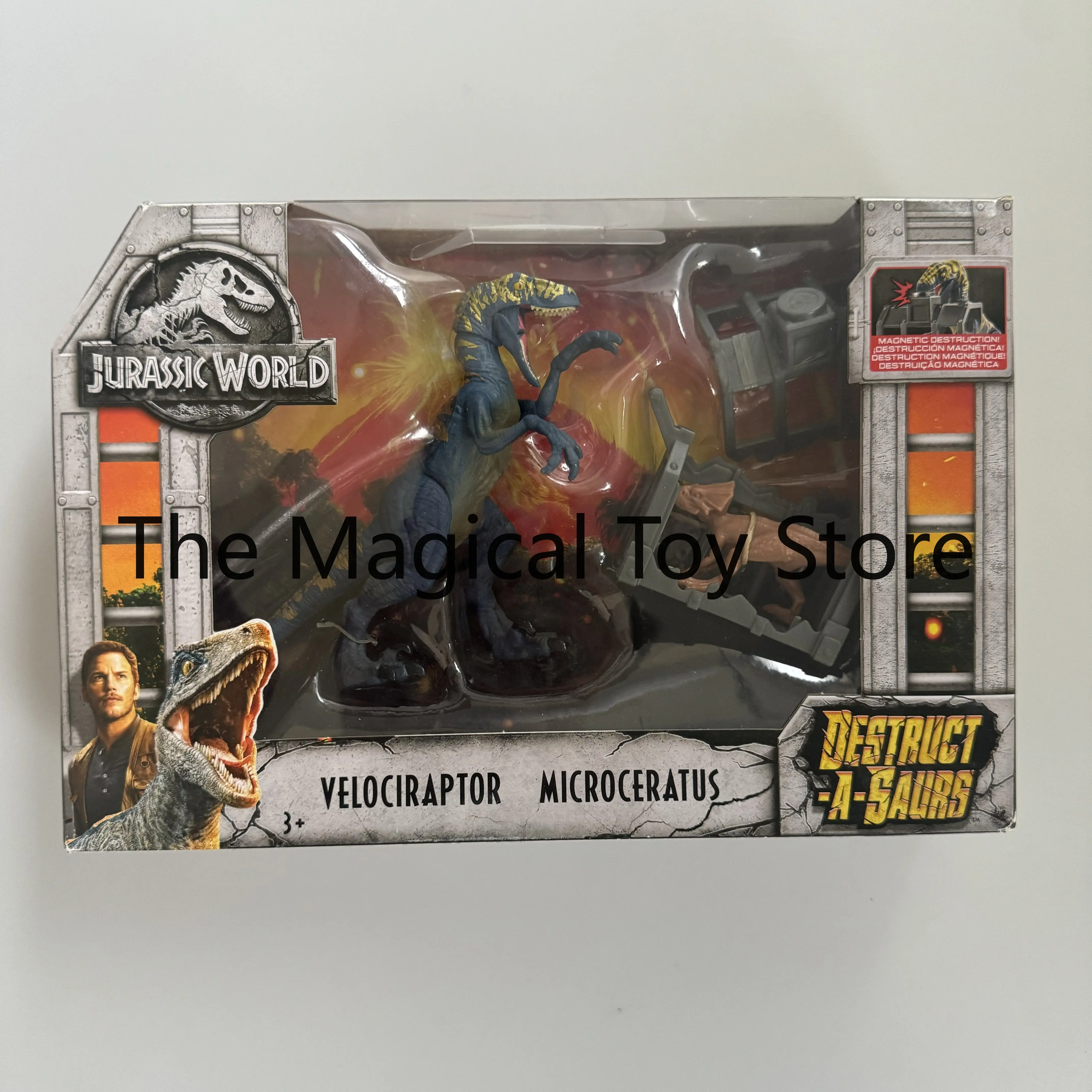 Original Jurassic World Blue and Gold Velociraptor Set Destruction Series Rare Birthday Gift Toy Collectible Model