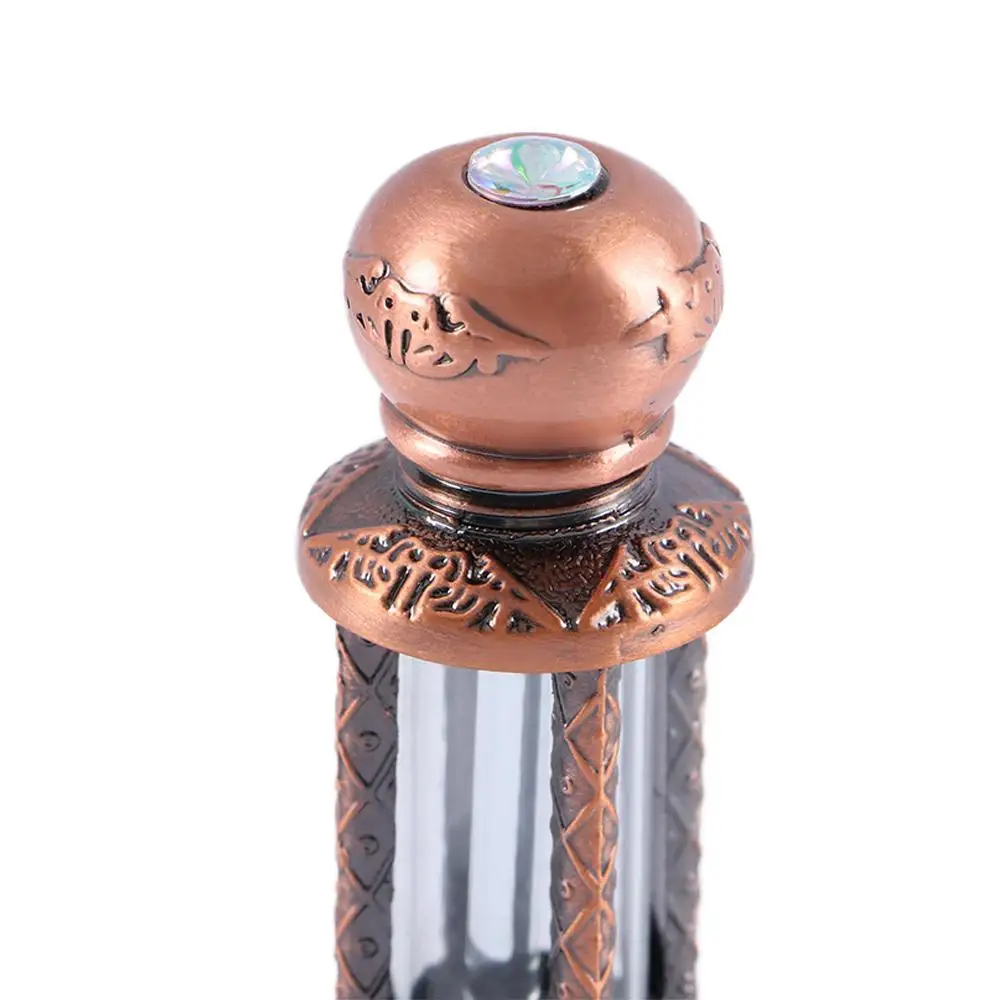 Botella cuentagotas de cobre Vintage de belleza, botella de aceite esencial, contenedor, botella vacía, botellas recargables