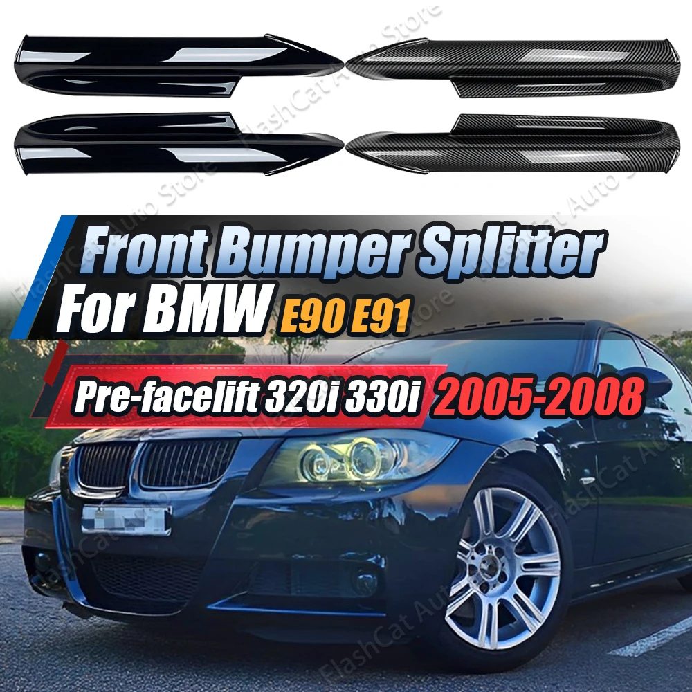 Car Front Bumper Lip Splitter Body Kits For BMW 3 Series E90 E91 M-Tech Sedan 4 Door 320i 330i 2005 2006 2007 2008 Tuning