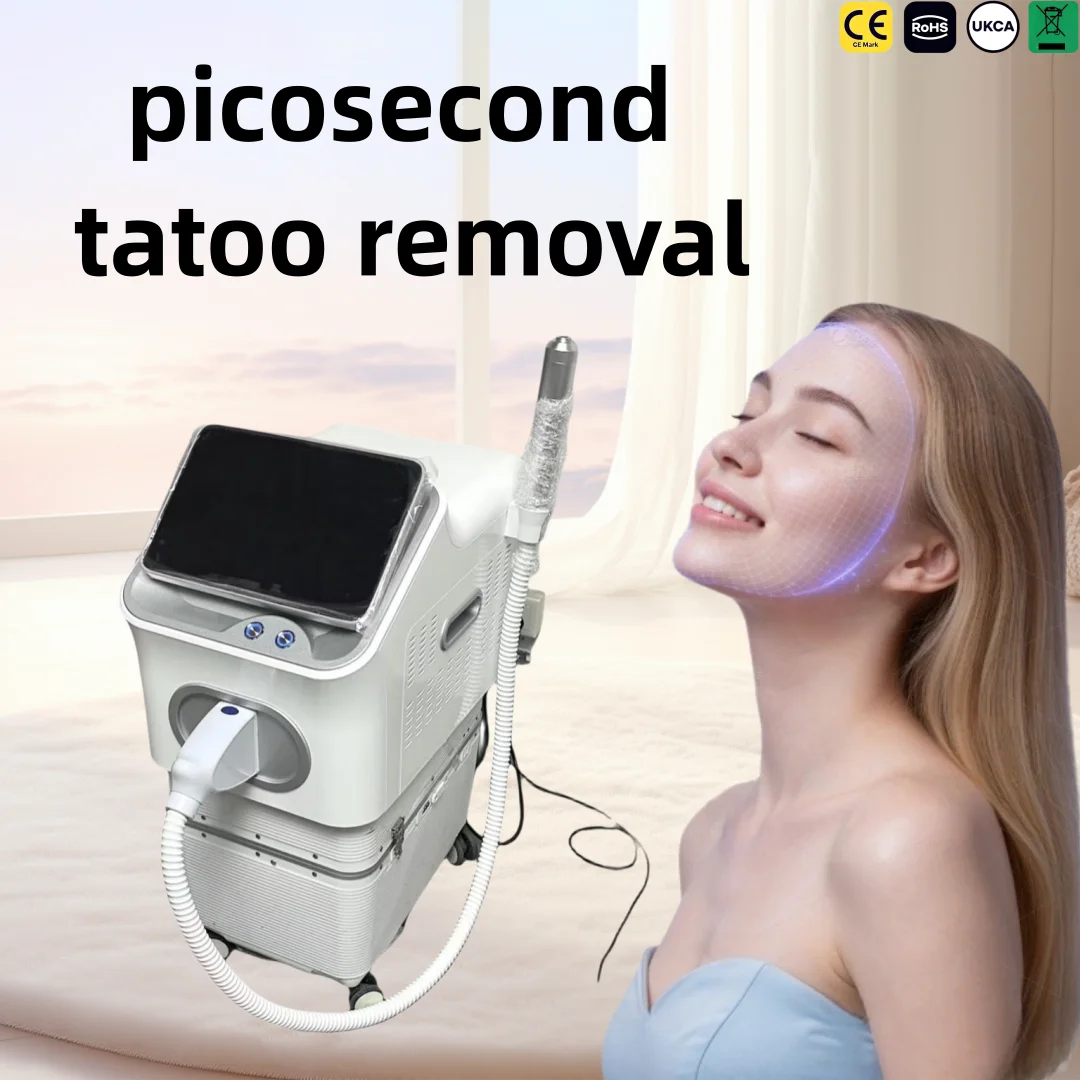 Macchina Laser Pico Nd Yag Q-switch 532 755 1064 1320nm per Rimozione Tatuaggi e Rughe Sopracciglia, per Salone/Casa 2026 CE