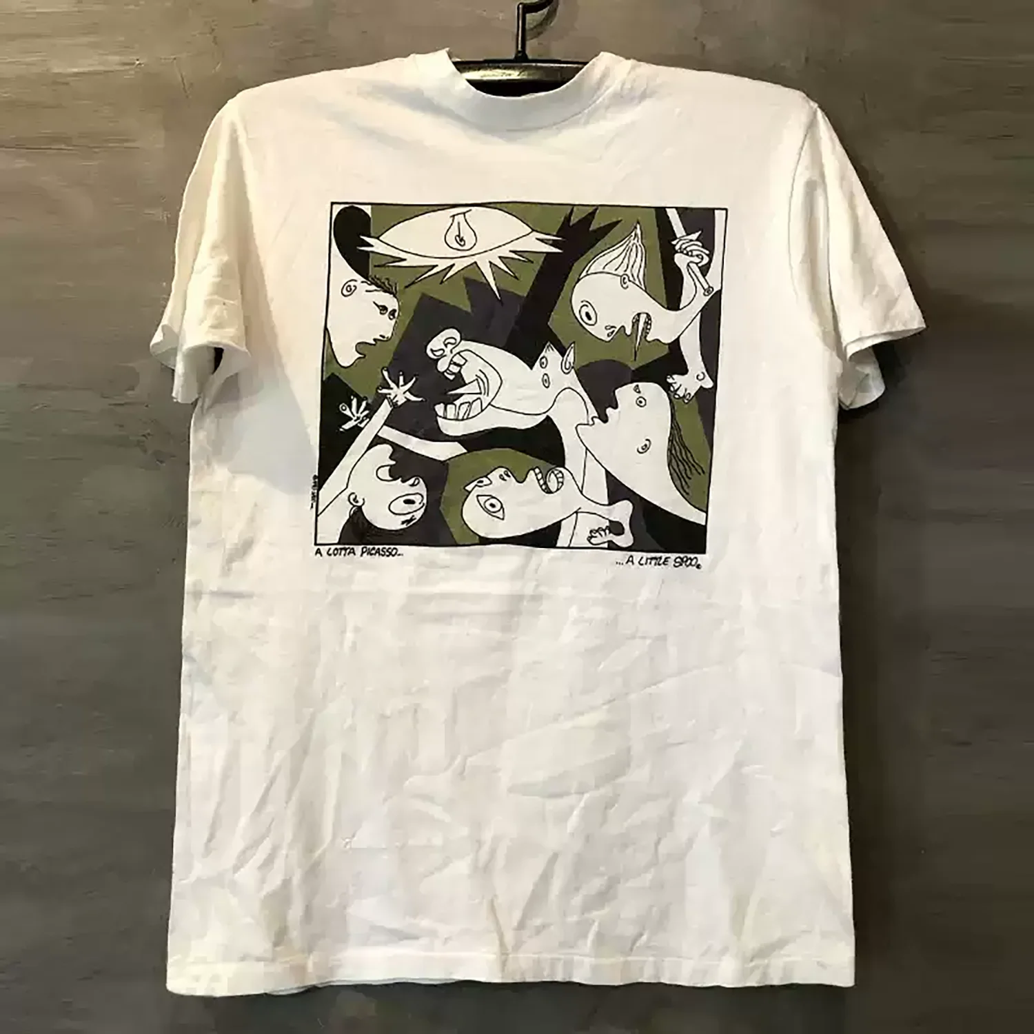 Artistic Hand-Painted Classic American Retro Vintage Heavyweight Hip-Hop Loose Short-Neck T-Shirt for Men And Women.Cotton Short‑Sleeve T‑Shirt, Classic Regular Fit Crew Neck Tee, Soft Breathable Durable Casual Basic Top for Daily Wear                   .
