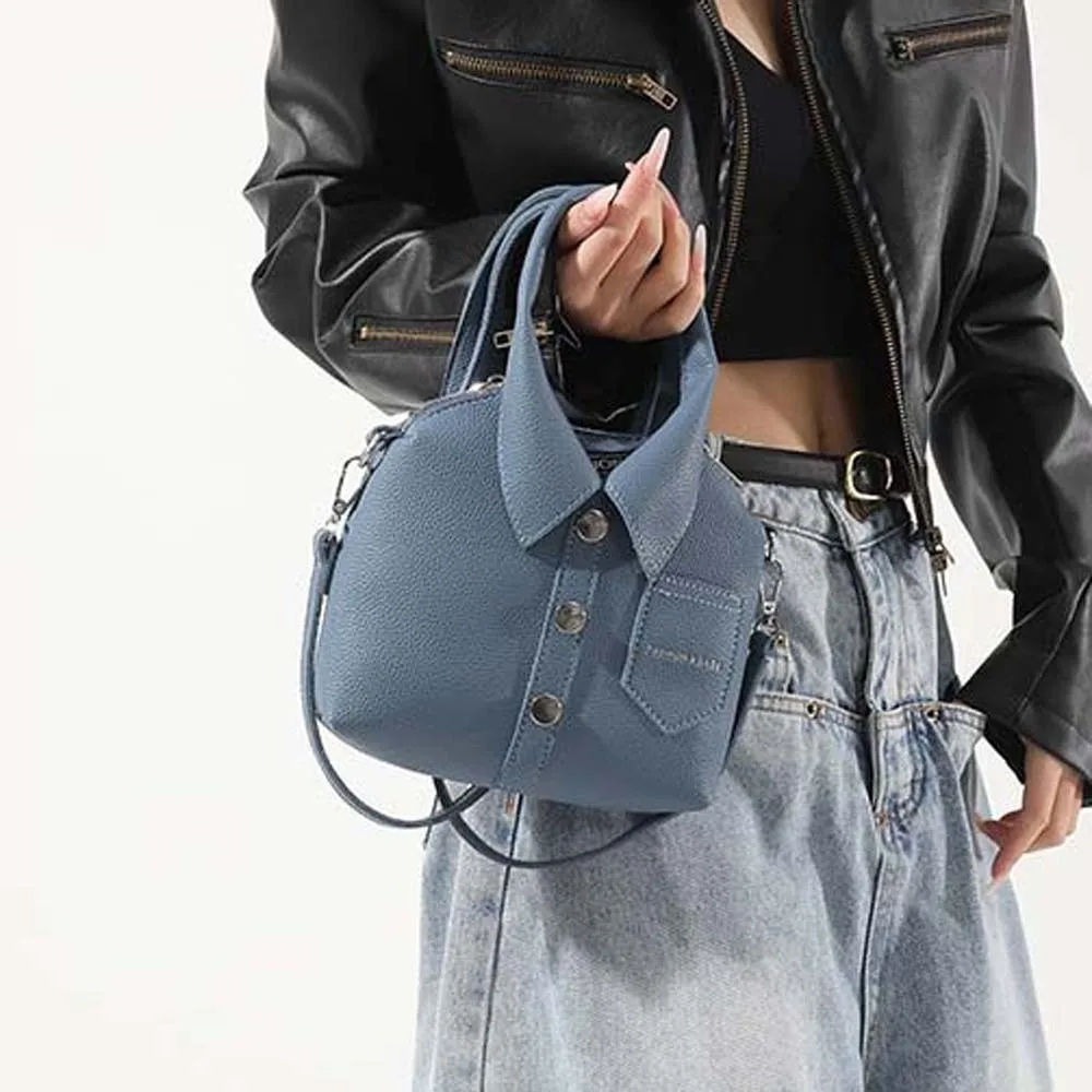 

Elegant Clothes Shaped Crossbody Bag PU Leather Creative Square Compact Shoulder Bag Magnetic Button Korean Style Women Handbag