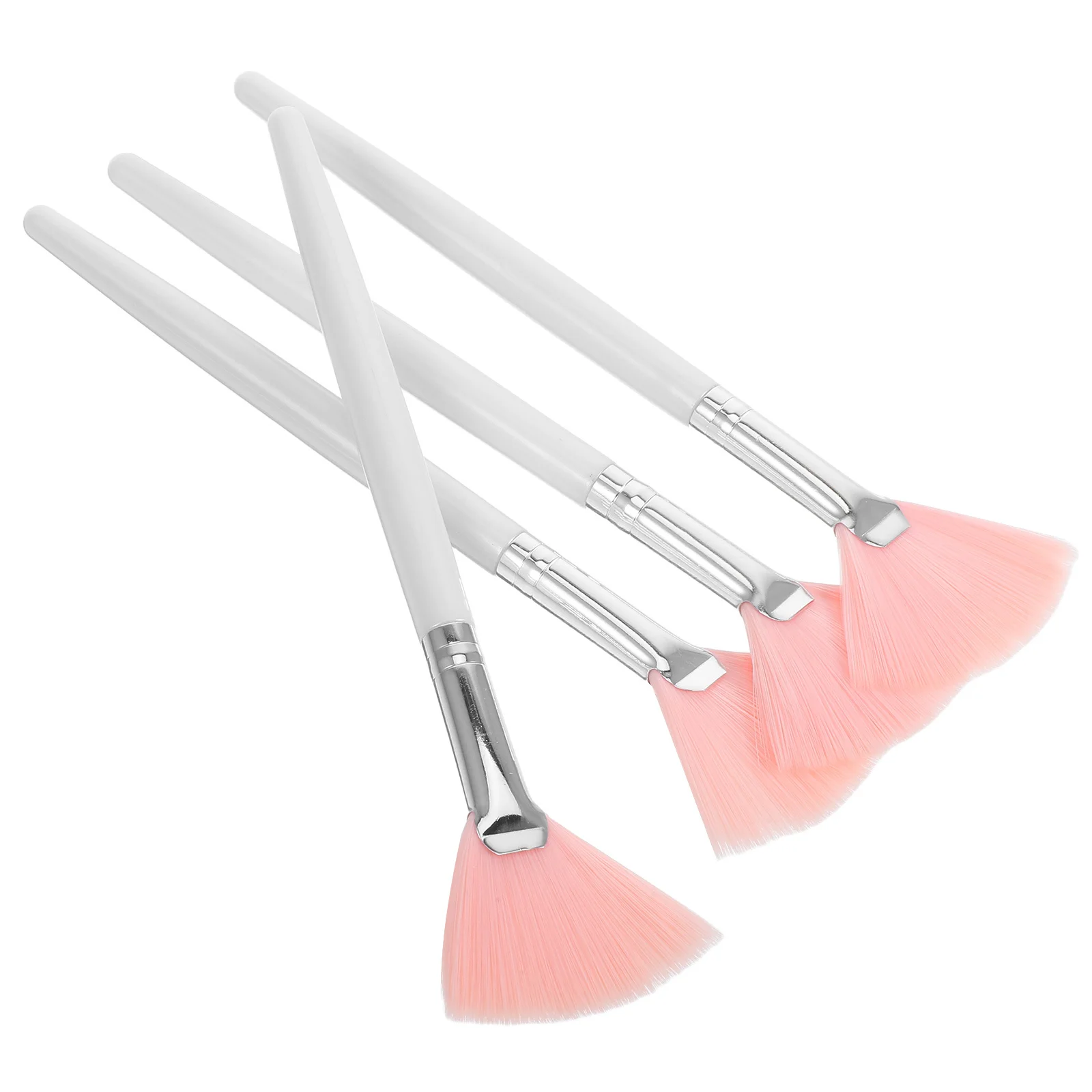 4Pcs Face Makeup Set Delicate Soft Powder Blush Contour Highlight Long Handle Durable Facial Brush Collection
