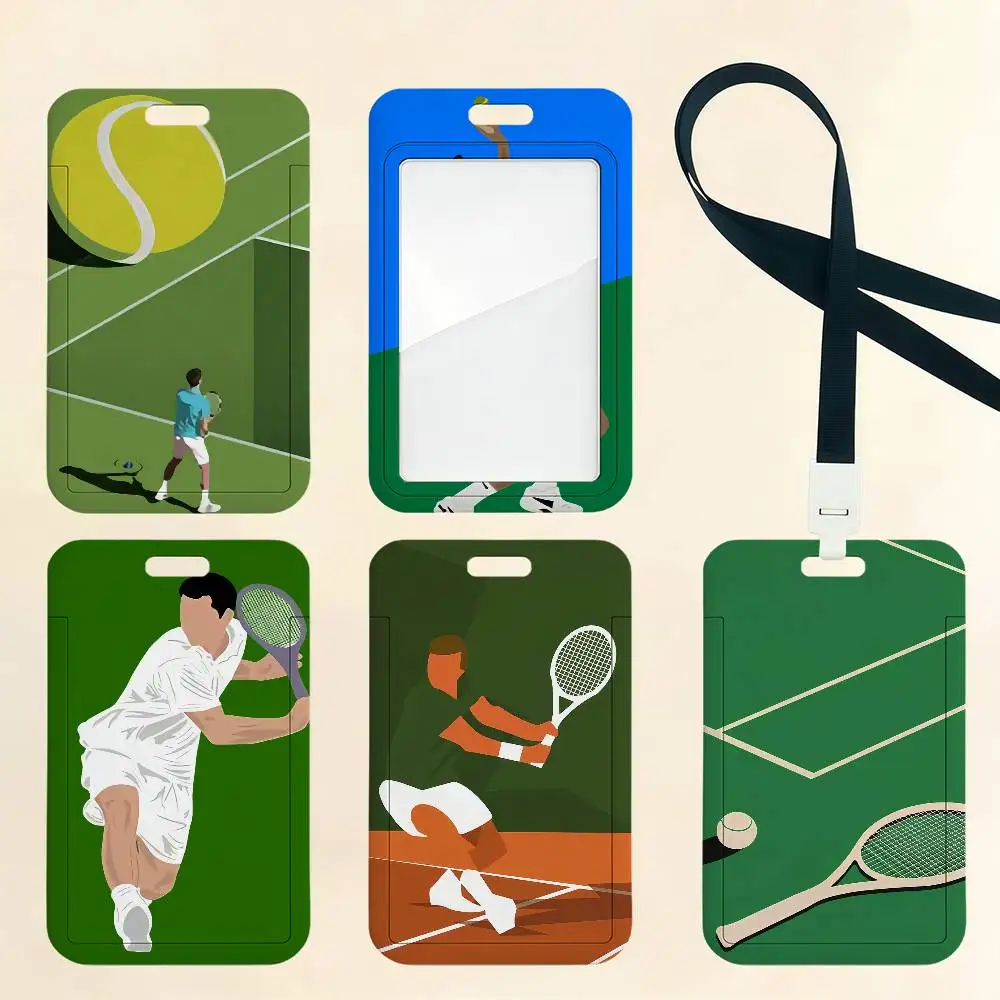 Tennis Open sports Badge Card Holder Student ID Case Daily Use Subway Commute Work Cover Office School Bus Protector