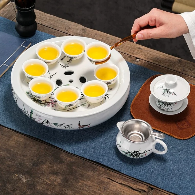 Chinese Tray Tea Sets Traditional Luxury Bowl Gongfu Tea Pot Sets Kitchenware Mate Jogo De Cha Porcelana Matcha Accessories view 5
