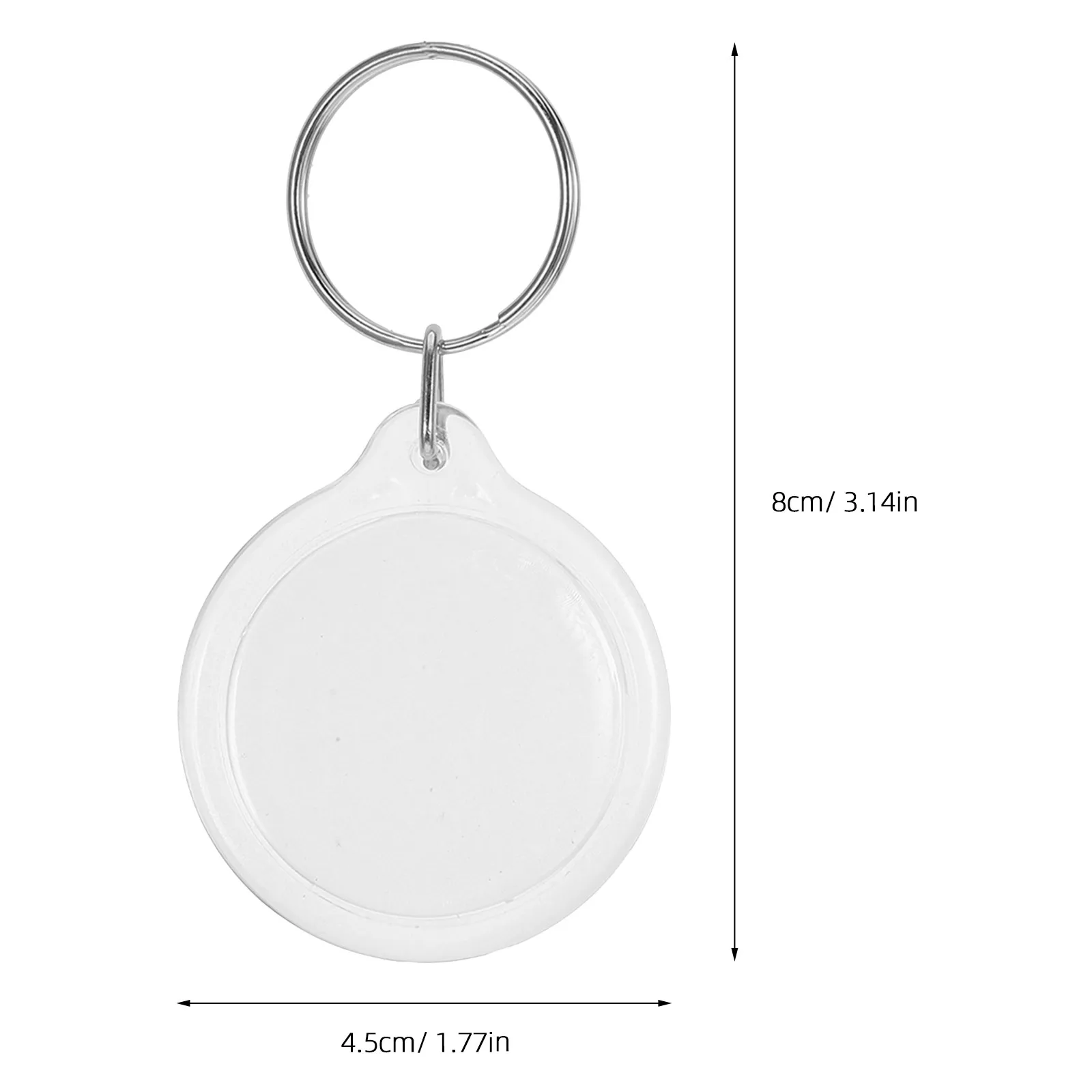 120 Pcs Clear Photo Frame Keychain Circle Holder Picture Keychains Bulk Blank Keyrings Blanks for Photos