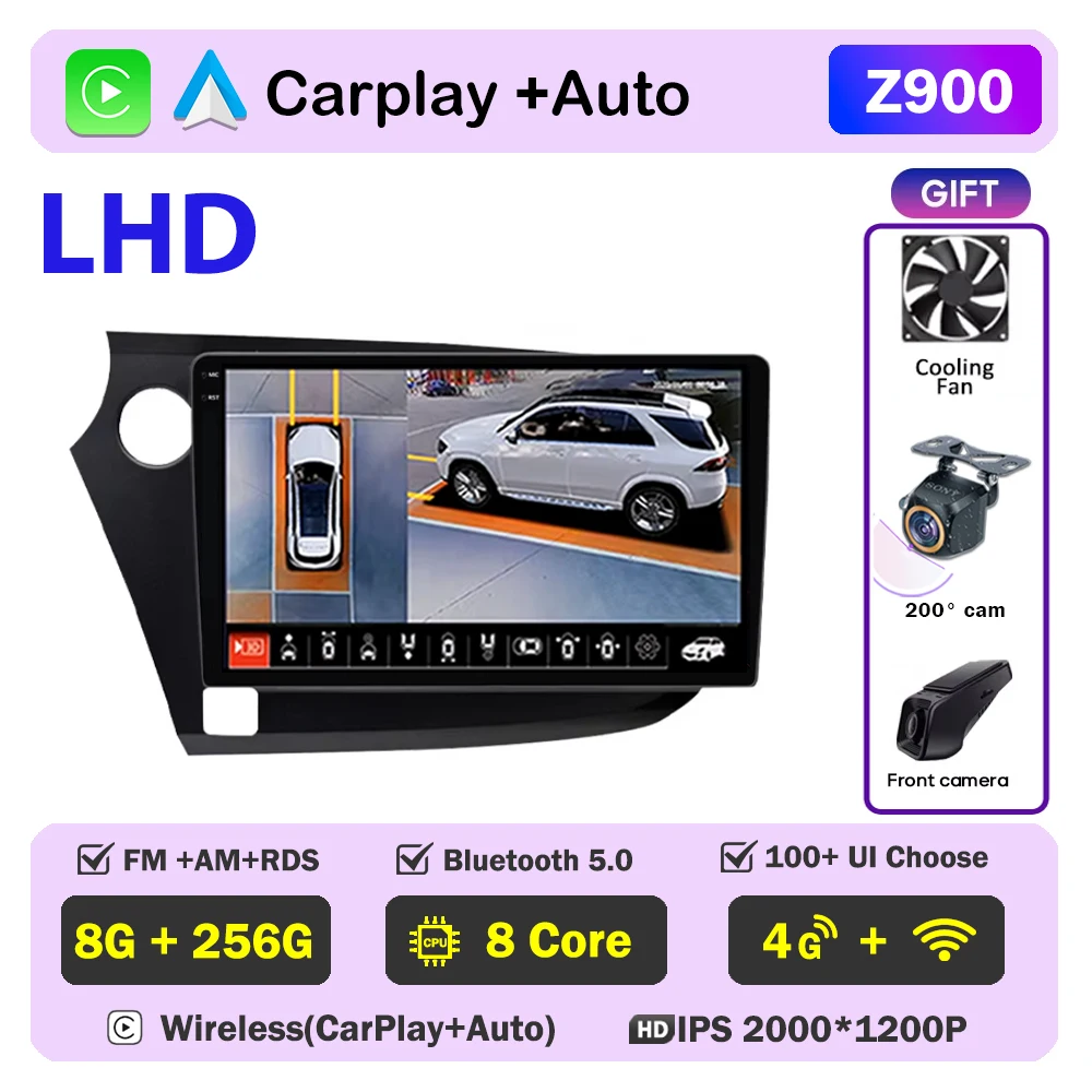 Autoradio Android Navigatie Voor Honda Insight 2009 2010 2011-2014 Multimedia Video Player Head Unit Geen 2din DVD QLED scherm
