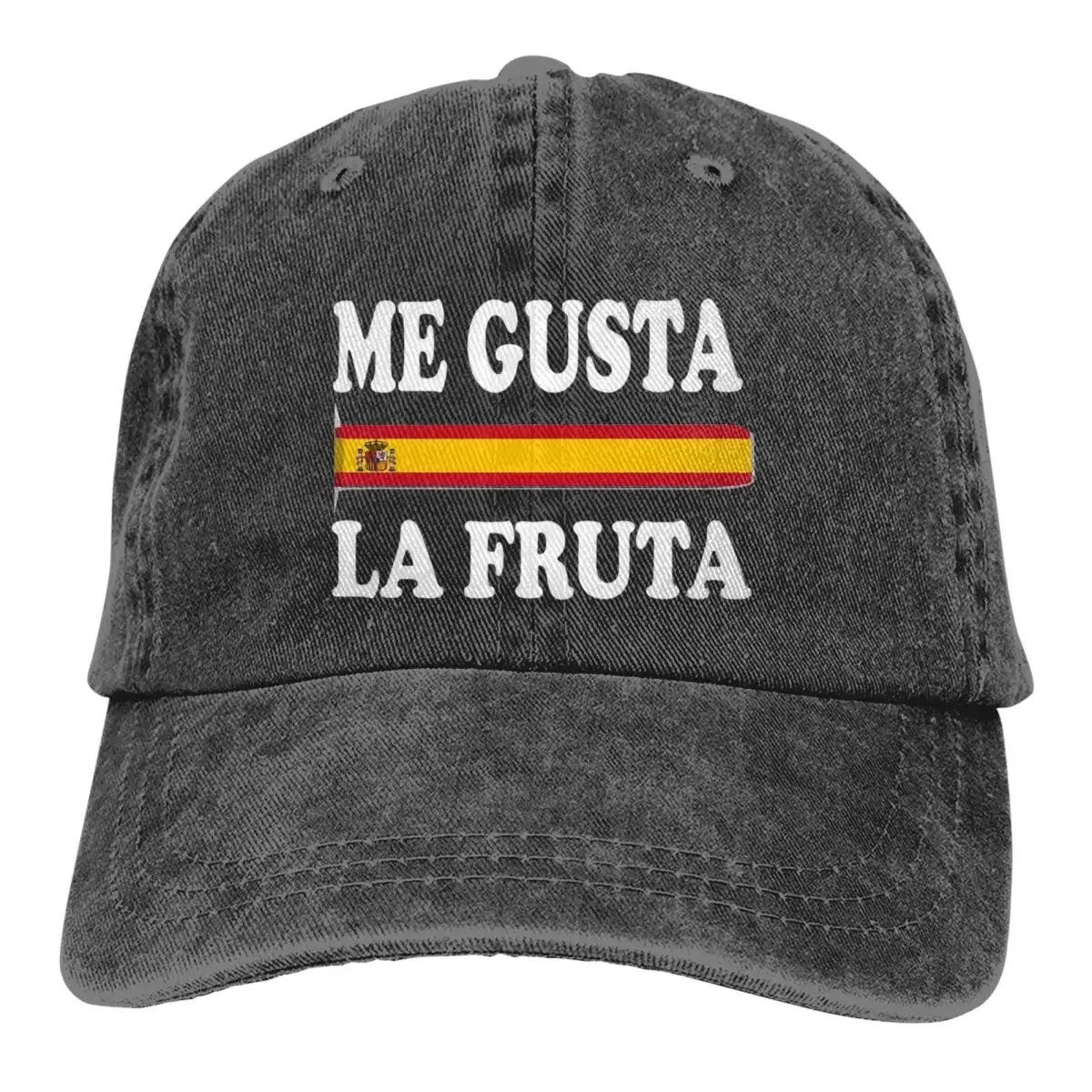 Retro Me Gusta La Fruta Spain Spanish Trucker Hat Men Women Distressed Washed Headwear Outdoor Travel Adjustable Fit Hats Cap