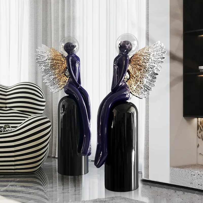 Modern simple abstract figure sculpture hotel lobby sales office model room living room floor decoration ornament
