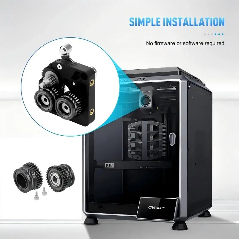

Комплекты шестерен экструдера K1C Цельнометаллические приводные шестерни накаливания для экструдеров Creality K1 Max K1 с DLC-покрытием, никелированные, высокая твердость
